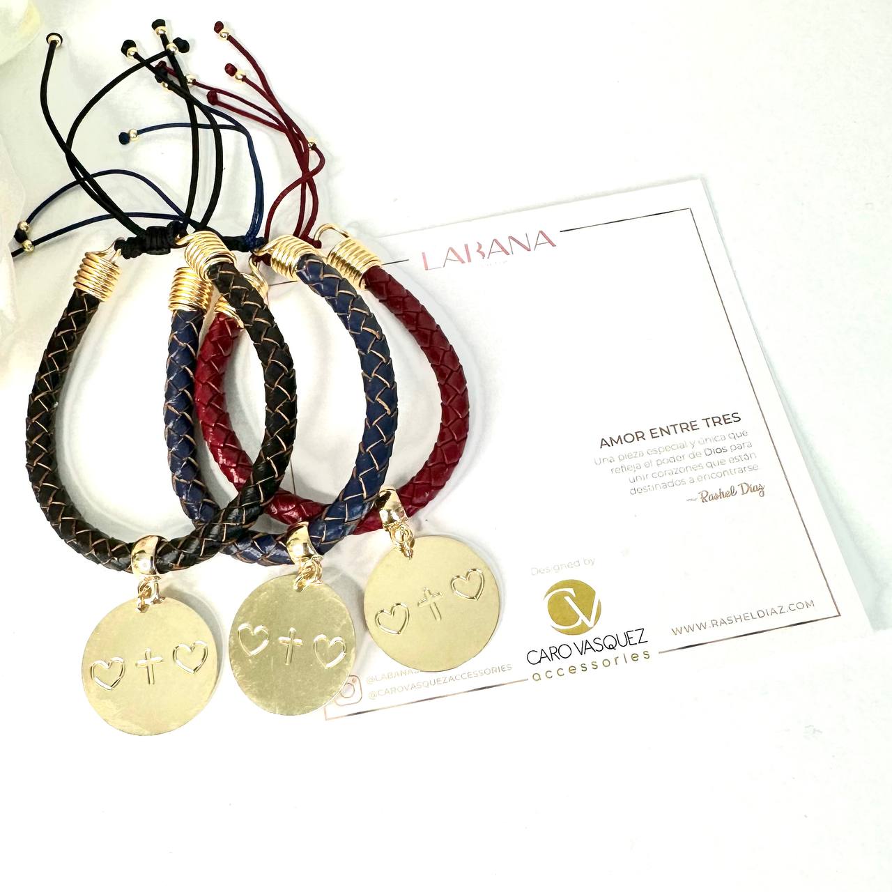 Pulsera "Amor Entre Tres" cuero